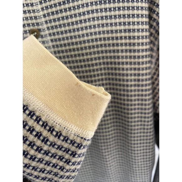 The Territory Ahead Mens Henley Boho Shirt Tan/Blue Stripe LS Size XL - Picture 9 of 9